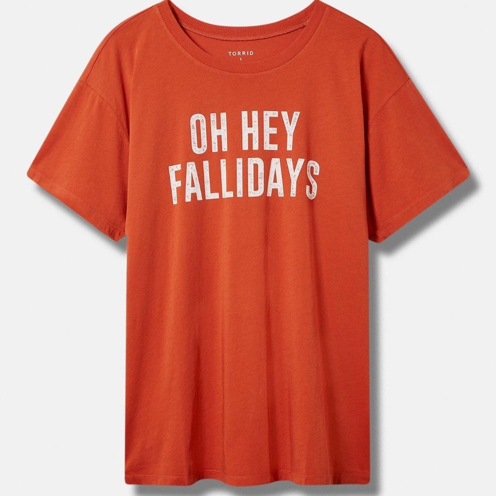 ❤️NWT TORRID TEE OH HEY FALLIDAYS GRAPHIC 100% COTTON AUTUMN HALLOWEEN PLUS SIZE